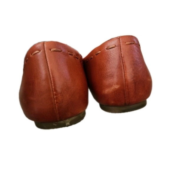 Frye Womens Brown Leather Kiki Stitch Classic Pointed Toe Ballet Flat 8 - Picture 4 of 12